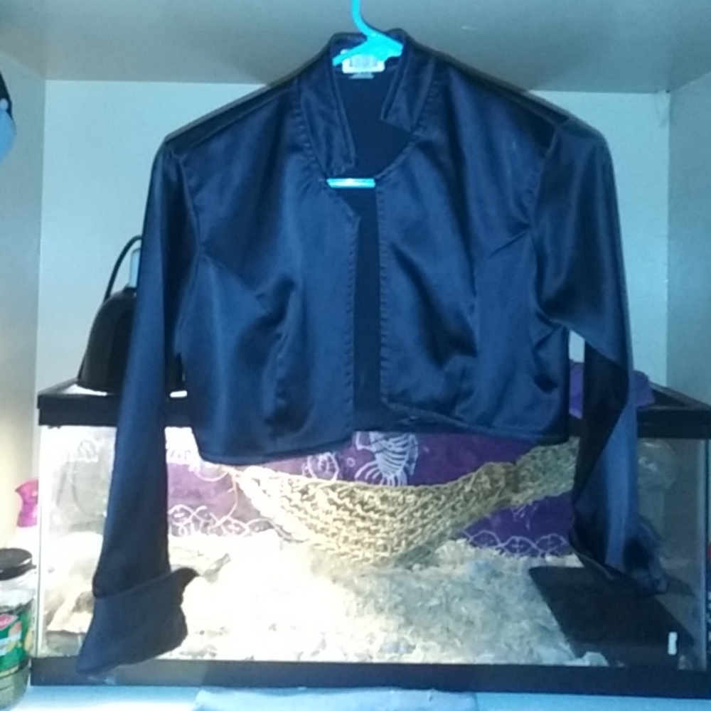 Black satin crop jacket